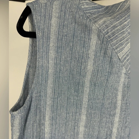 Rujeta Sheth  chambray duster dress with large shawl collar medium pockets - Picture 5 of 6